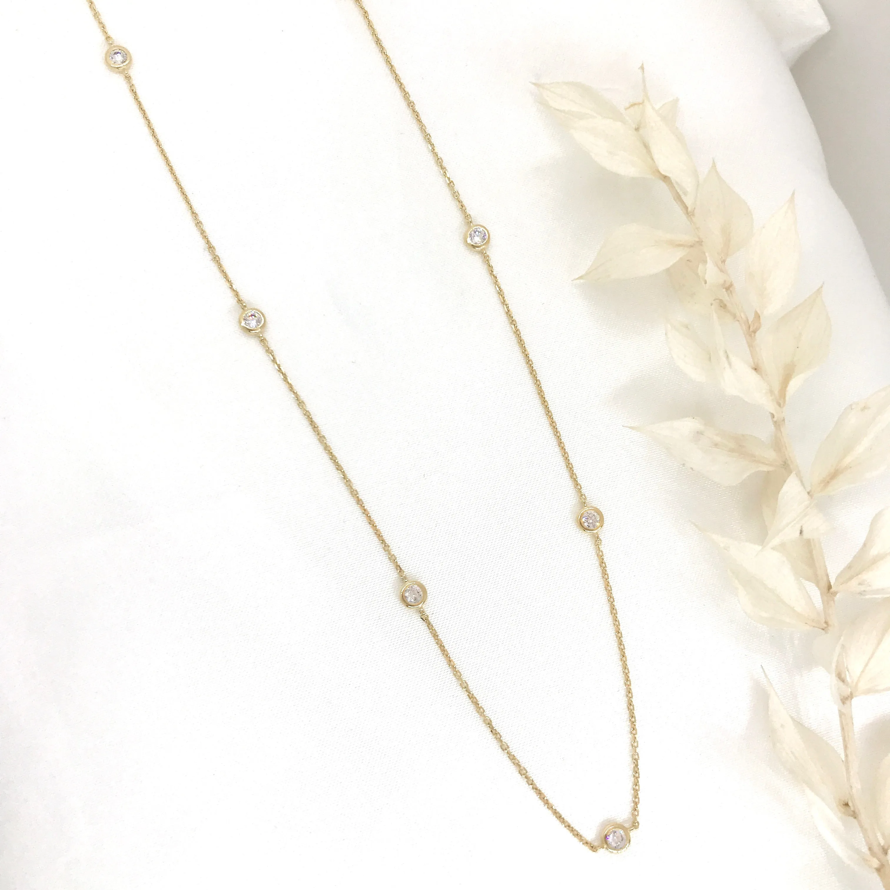 10k Gold Cubic by the Yard Necklace