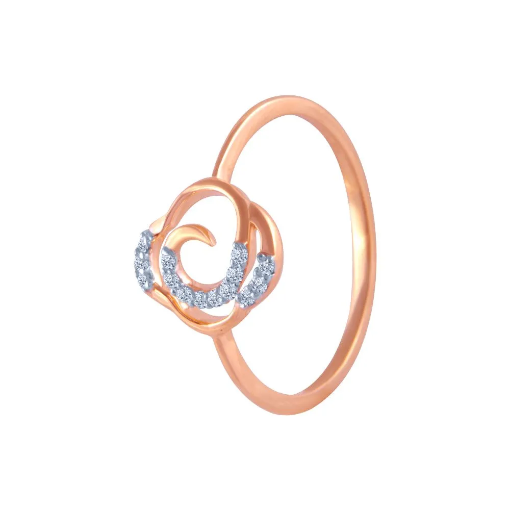 14k (585) Rose Gold And Diamond Ring For Women