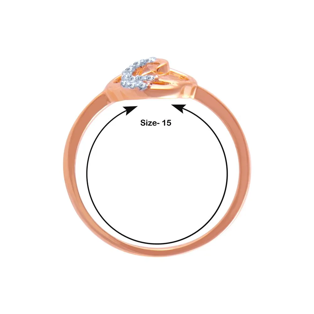 14k (585) Rose Gold And Diamond Ring For Women