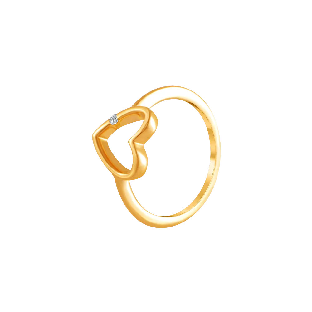 14k (585) Yellow Gold And Diamond Ring For Women