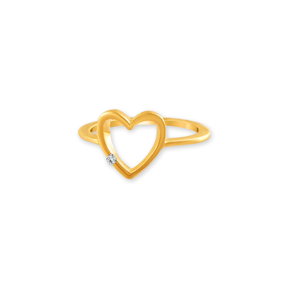 14k (585) Yellow Gold And Diamond Ring For Women
