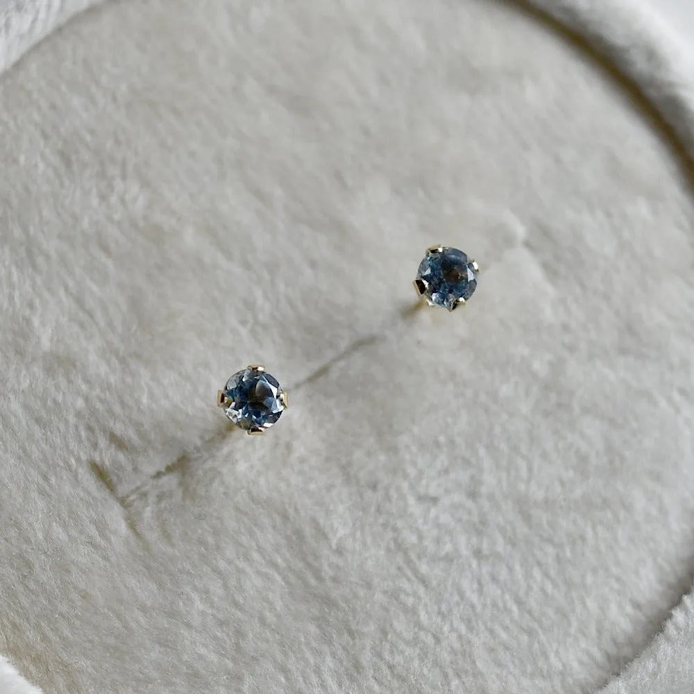 14k Claw-Set Aquamarine Studs
