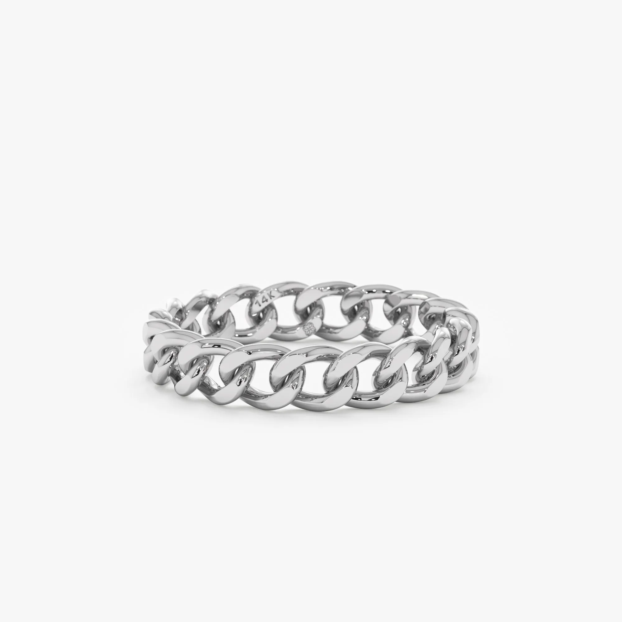 14k Gold Cuban Chain Ring, Mira