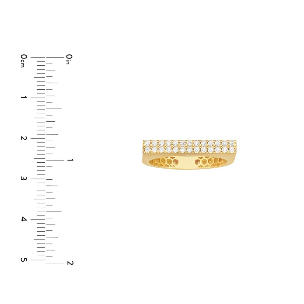 14k Gold Diamond Bar Ring