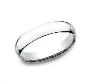 14K White Gold 4mm Super Light Comfort Fit Wedding Band