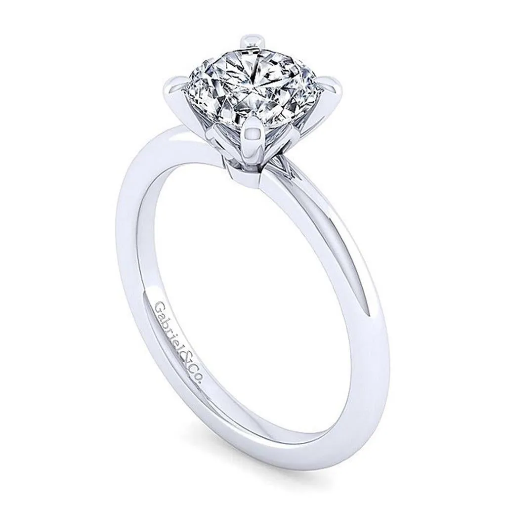 14K White Gold 'Ali' Round Diamond Engagement Ring