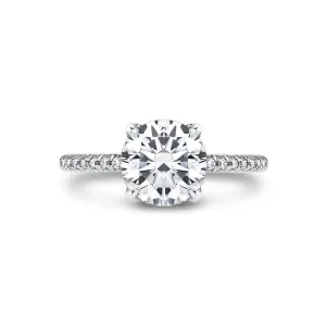 14K White Gold 'Jasmine' Hidden Halo Round Natural Diamonds Natural Diamonds Engagement Ring
