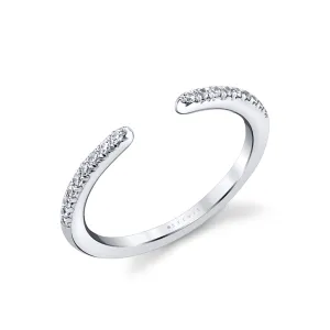 14K White Gold Open Diamond Band