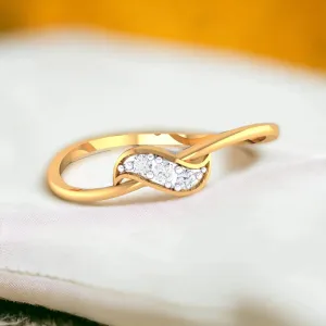 14K Yellow Gold Graceful Diamond Ring for Women - Elegant & Charming