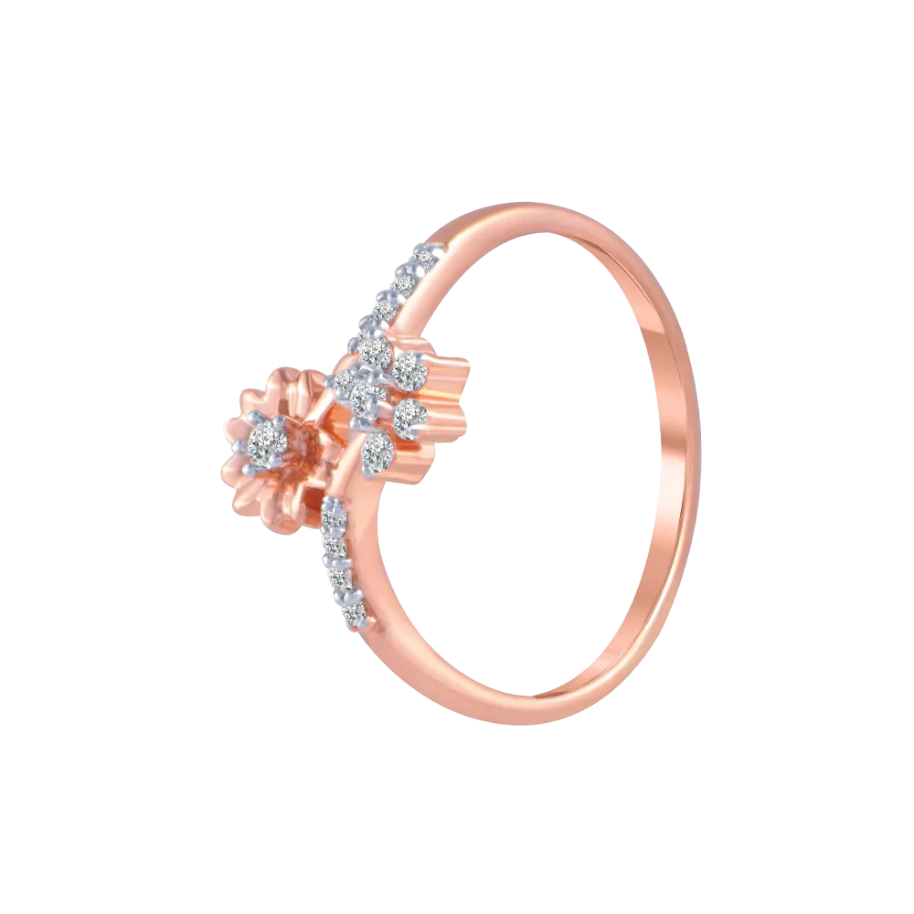 14KT (585) Rose Gold And Diamond Ring For Women