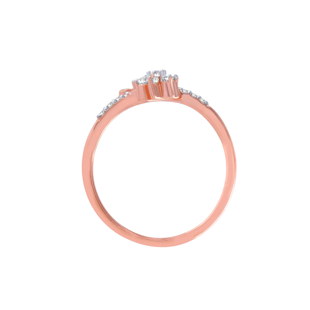 14KT (585) Rose Gold And Diamond Ring For Women