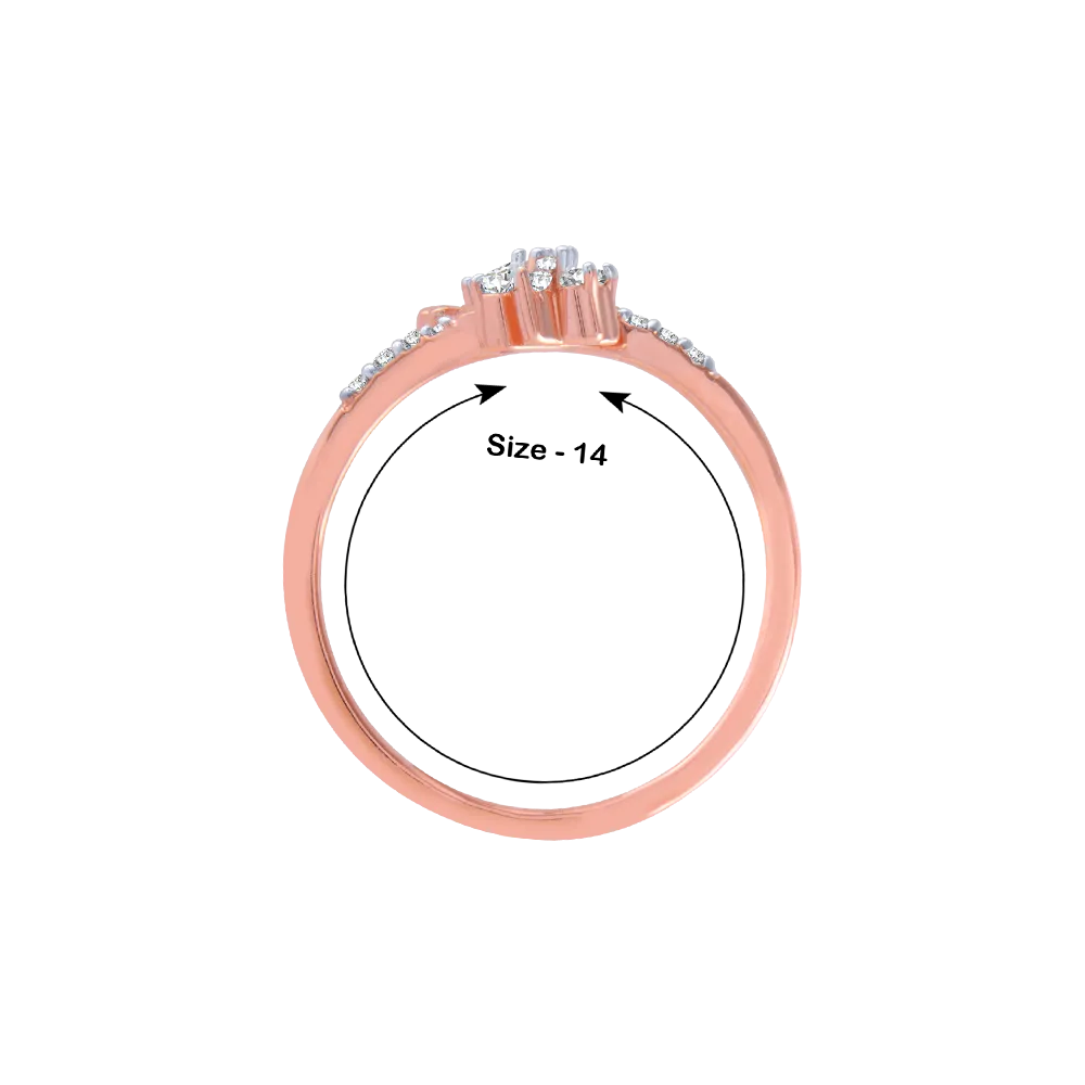 14KT (585) Rose Gold And Diamond Ring For Women