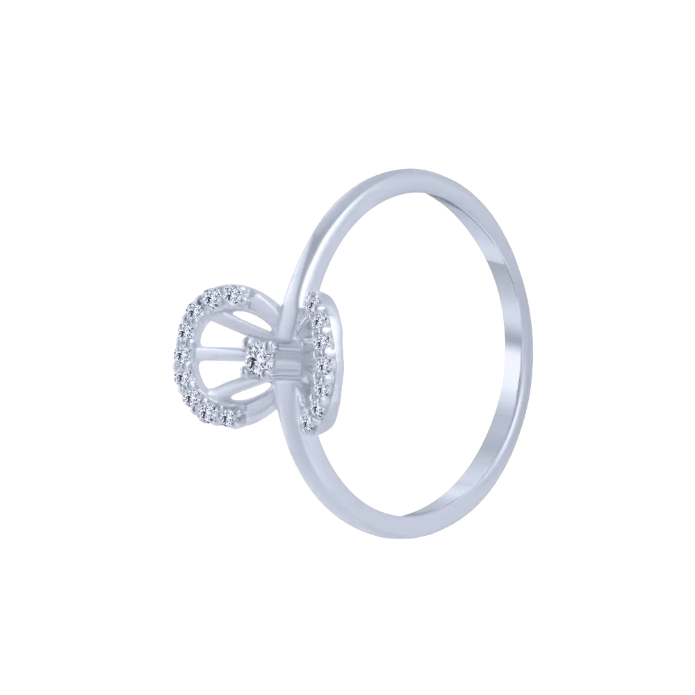 14KT (585) White Gold And Diamond Ring For Women