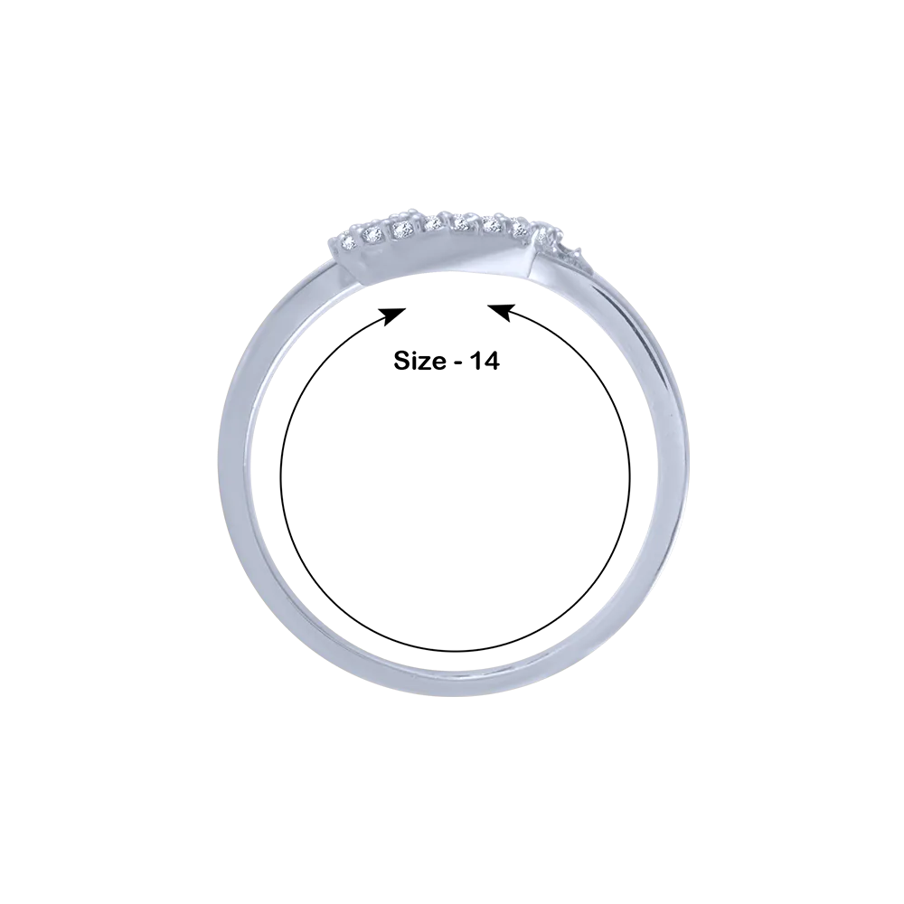 14KT (585) White Gold And Diamond Ring For Women