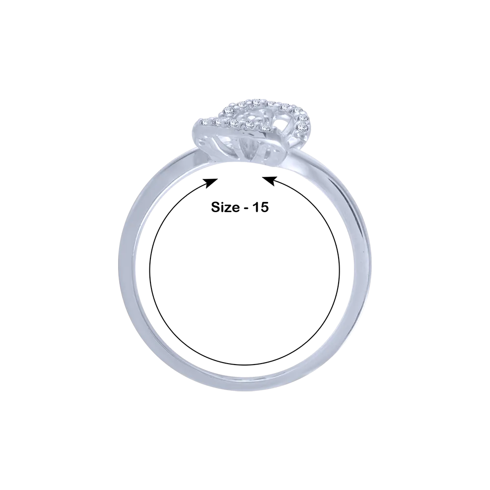 14KT (585) White Gold And Diamond Ring For Women