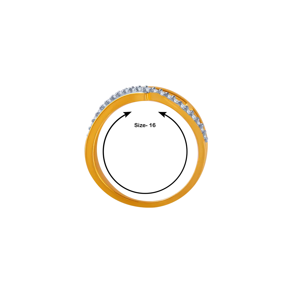14KT (585) Yellow Gold And American Diamond Ring For Women