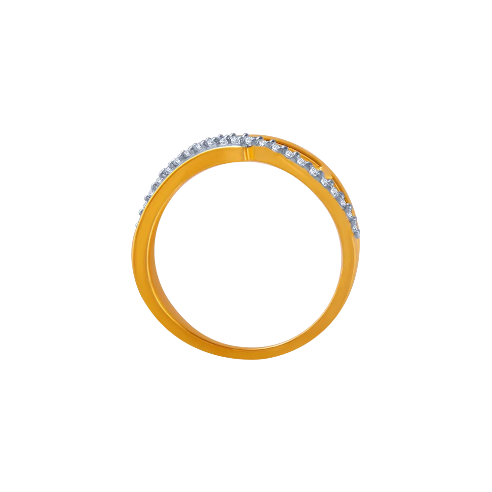 14KT (585) Yellow Gold And American Diamond Ring For Women