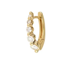 14KYG 0.21CT DIAMOND OVAL GRADUATED HUGGIE HOOP