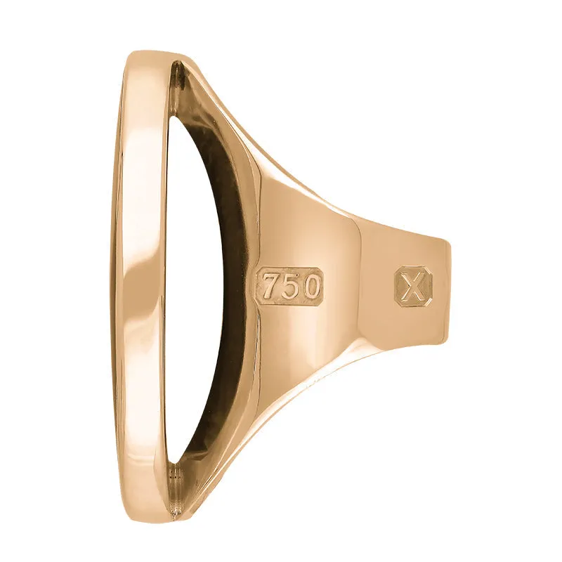 18ct Rose Gold Blue John Hallmark Large Round Ring