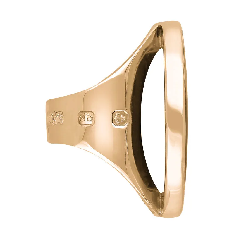 18ct Rose Gold Blue John Hallmark Large Round Ring