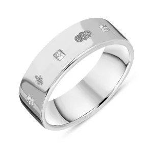 18ct White Gold 0.36ct Diamond Queen's Jubilee Hallmark Princess Cut 6mm Ring D