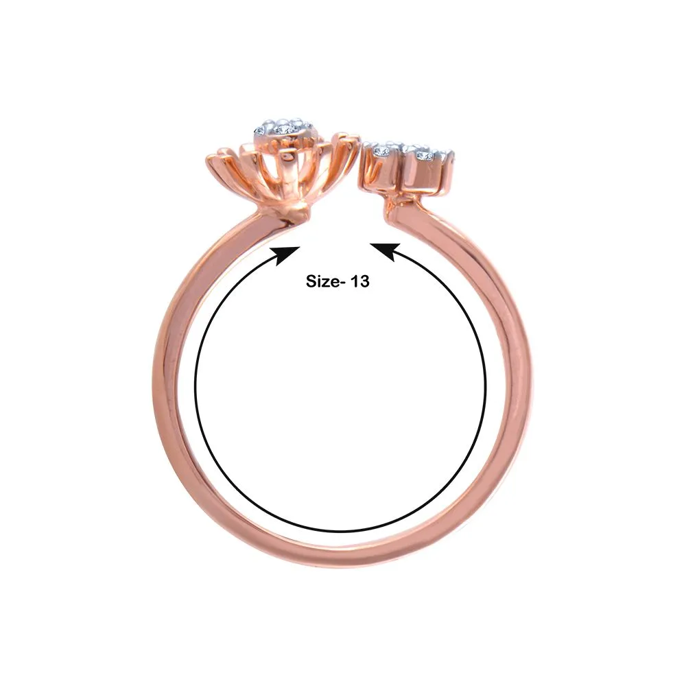 18k (750) Rose Gold And Diamond Ring For Women