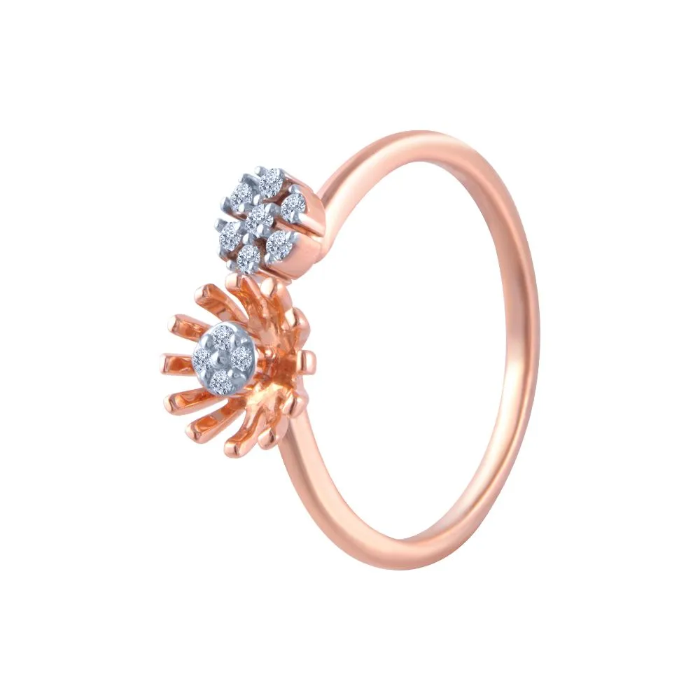 18k (750) Rose Gold And Diamond Ring For Women