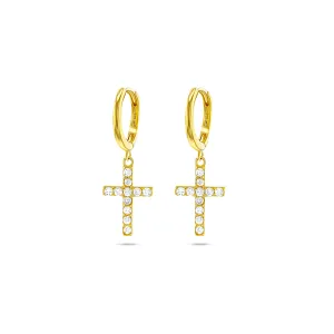 18k yellow gold earrings assembled with zirconium oxide