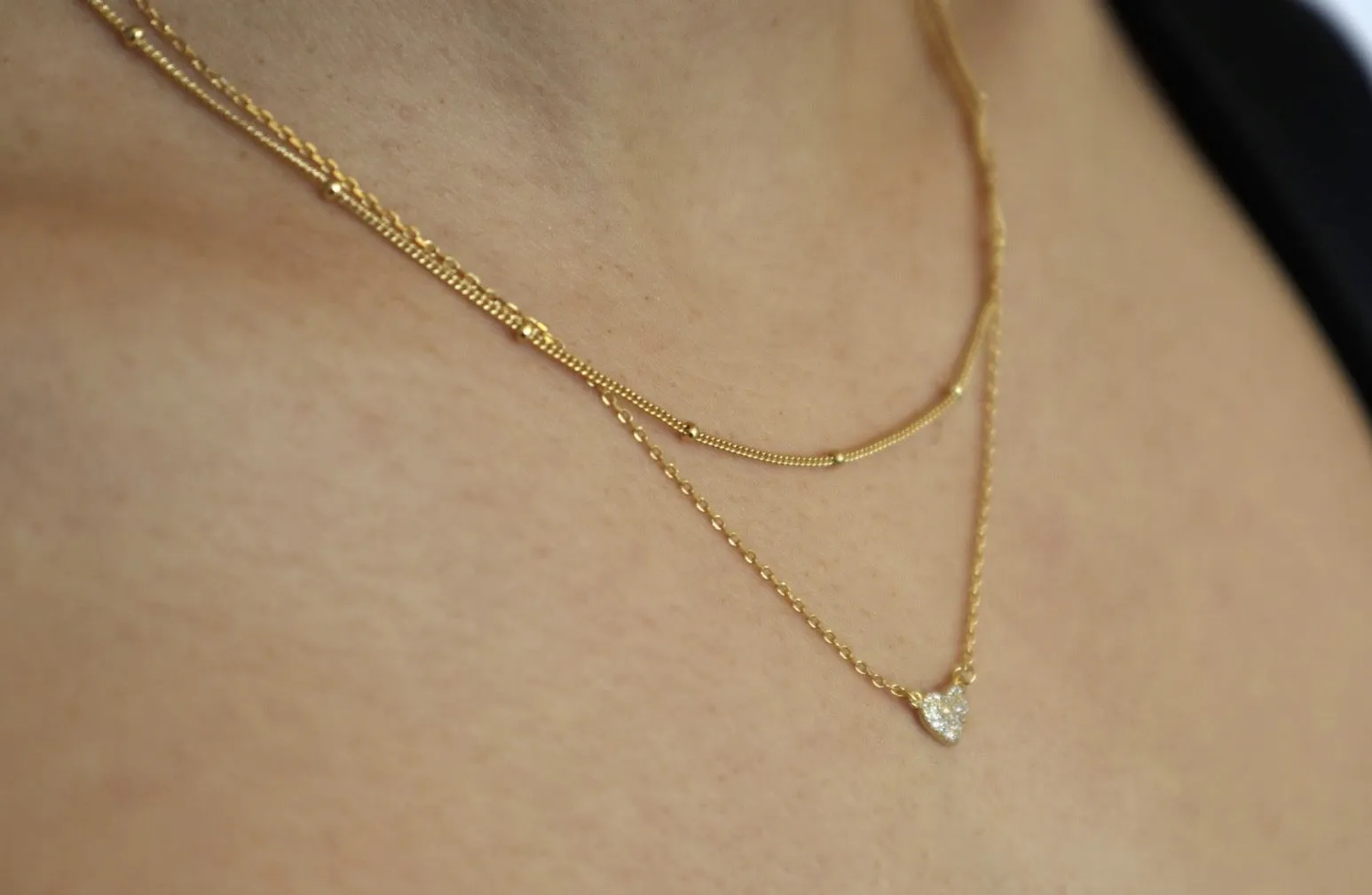 18k/925 Vermeil CZ Heart Necklace