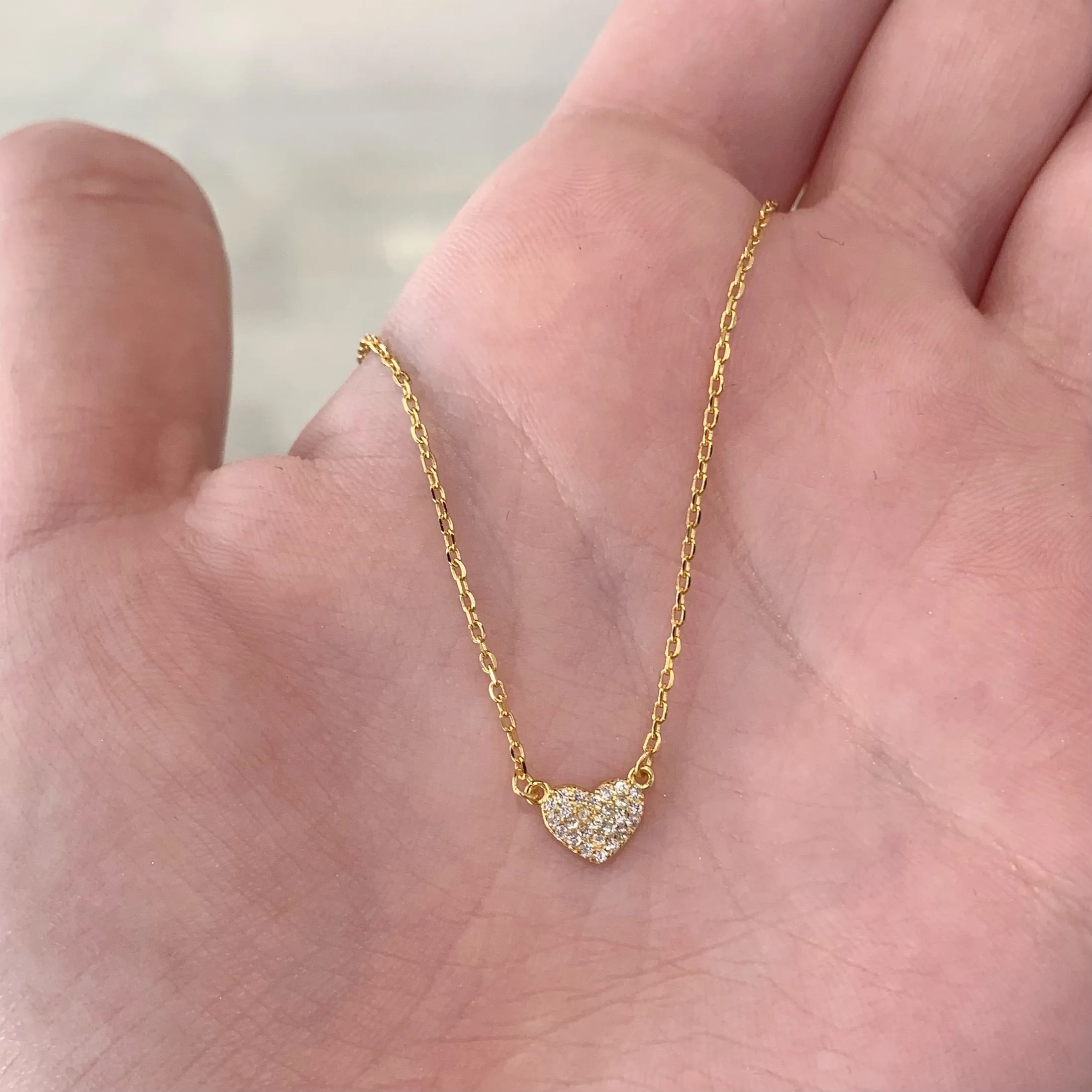 18k/925 Vermeil CZ Heart Necklace