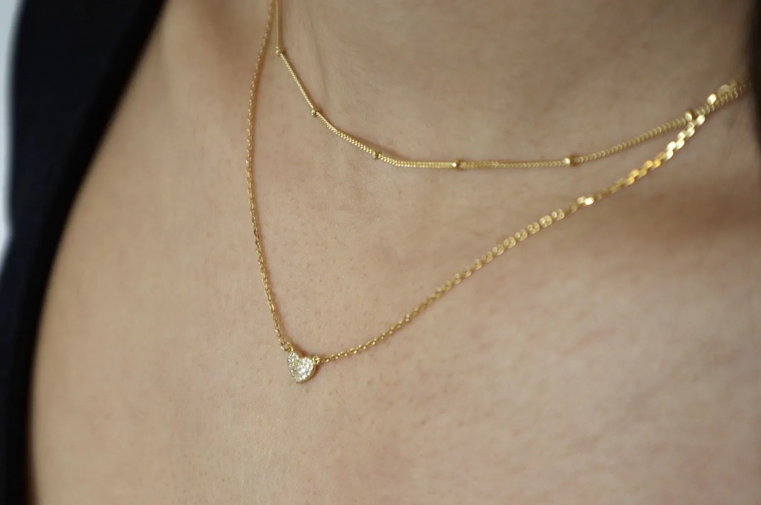 18k/925 Vermeil CZ Heart Necklace