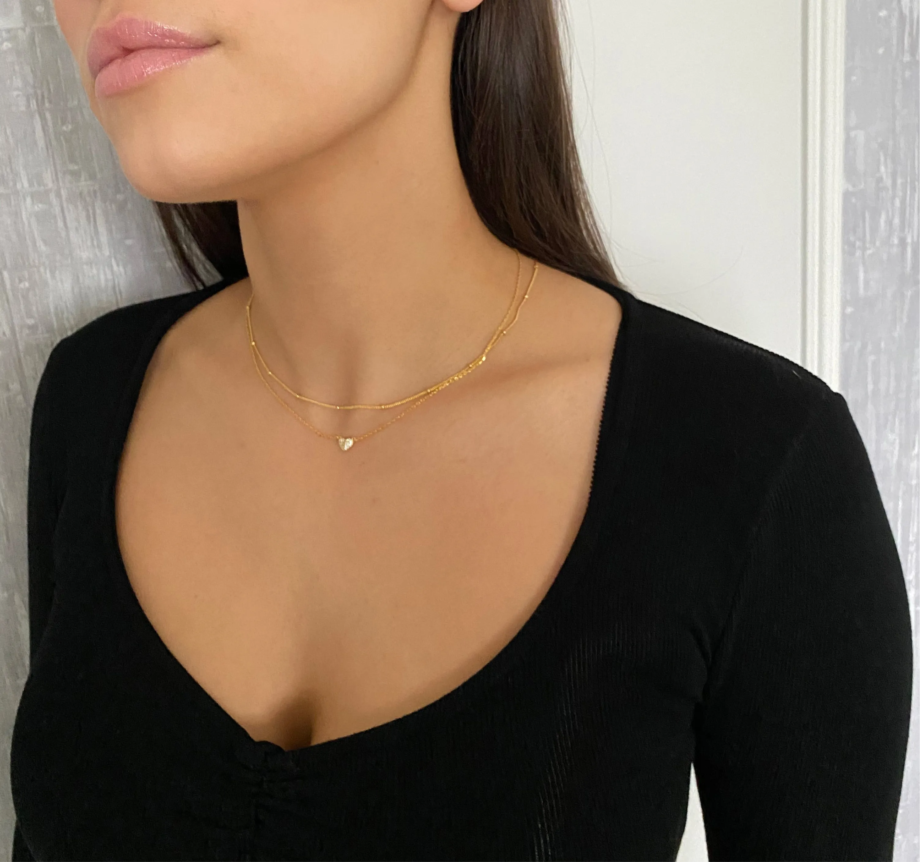 18k/925 Vermeil CZ Heart Necklace