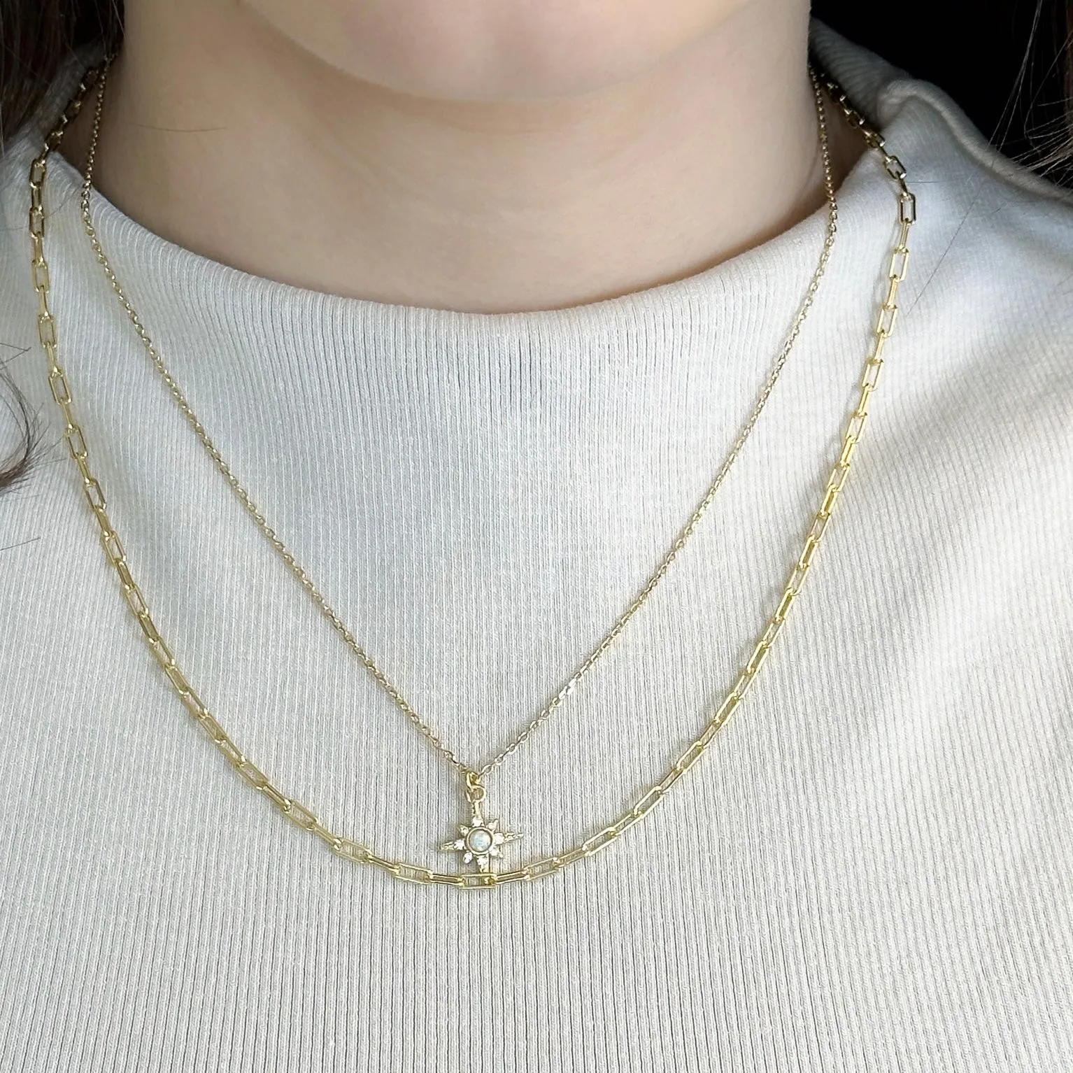 18k/925 Vermeil Paperclip Necklace