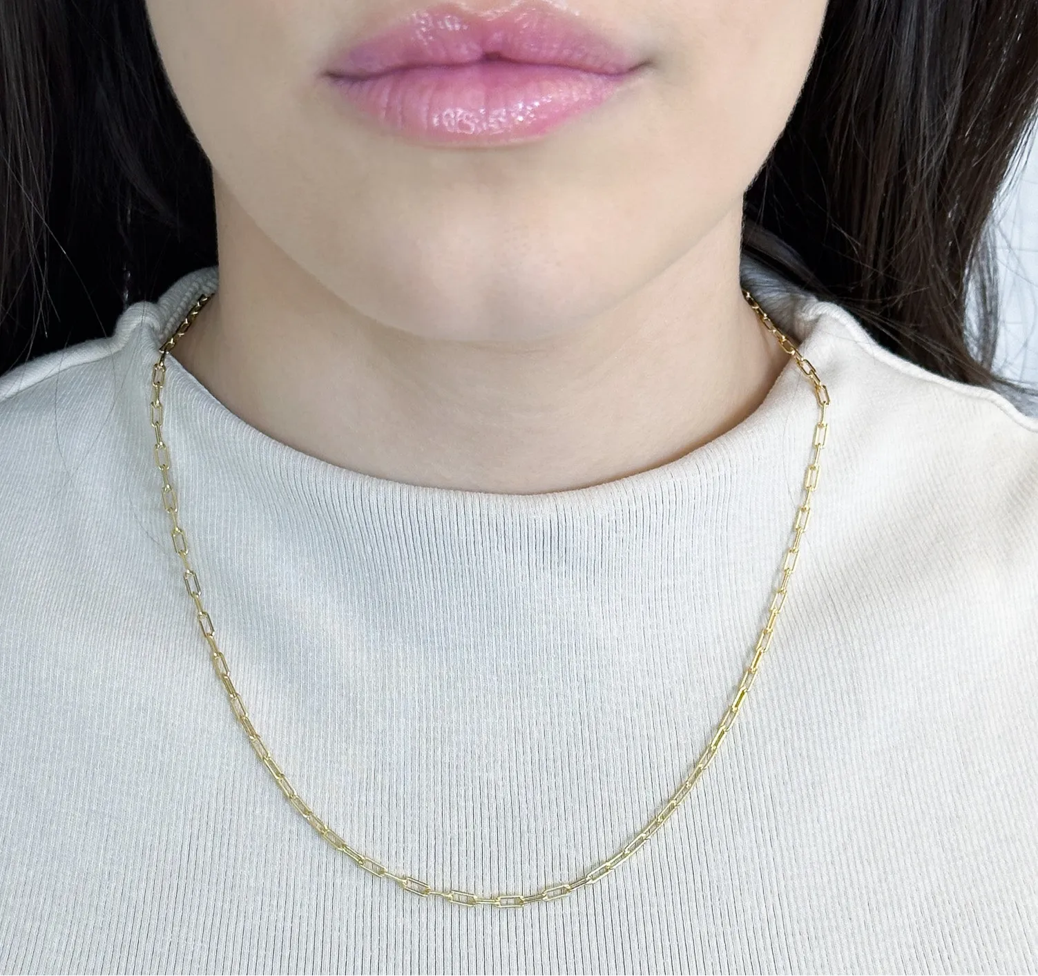 18k/925 Vermeil Paperclip Necklace