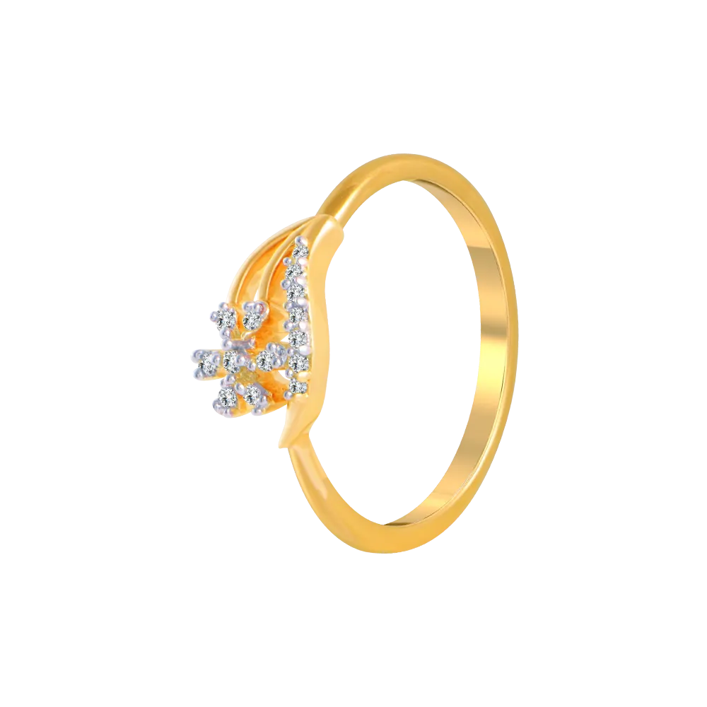 18KT (750) Yellow Gold And Diamond Ring For Women
