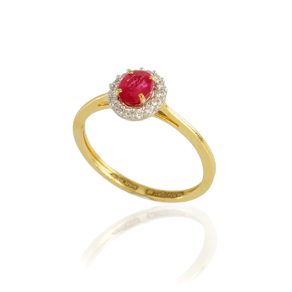 18KT (750) Yellow Gold And Diamond Ring For Women
