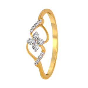 18KT (750) Yellow Gold And Diamond Ring For Women