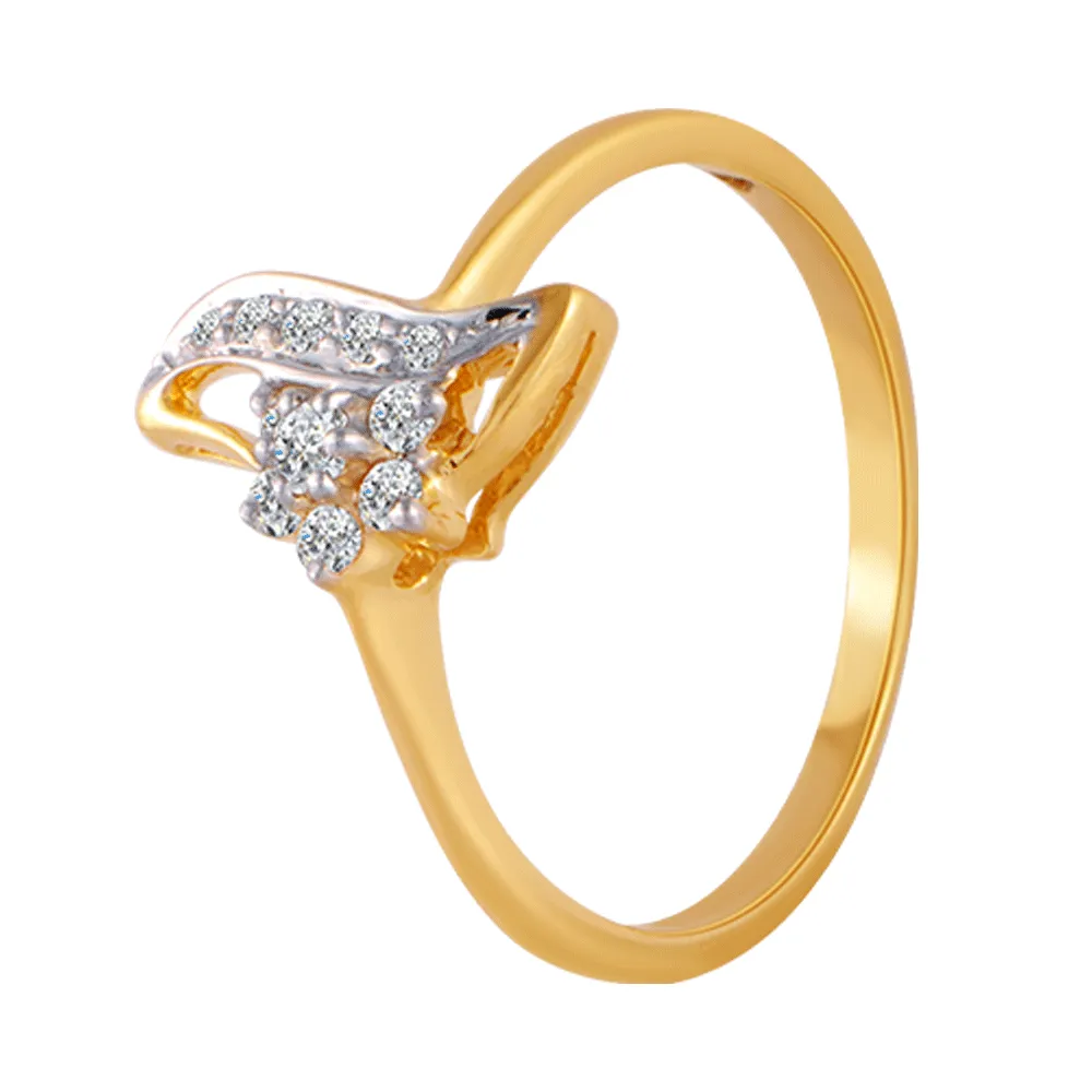 18KT (750) Yellow Gold And Diamond Ring For Women