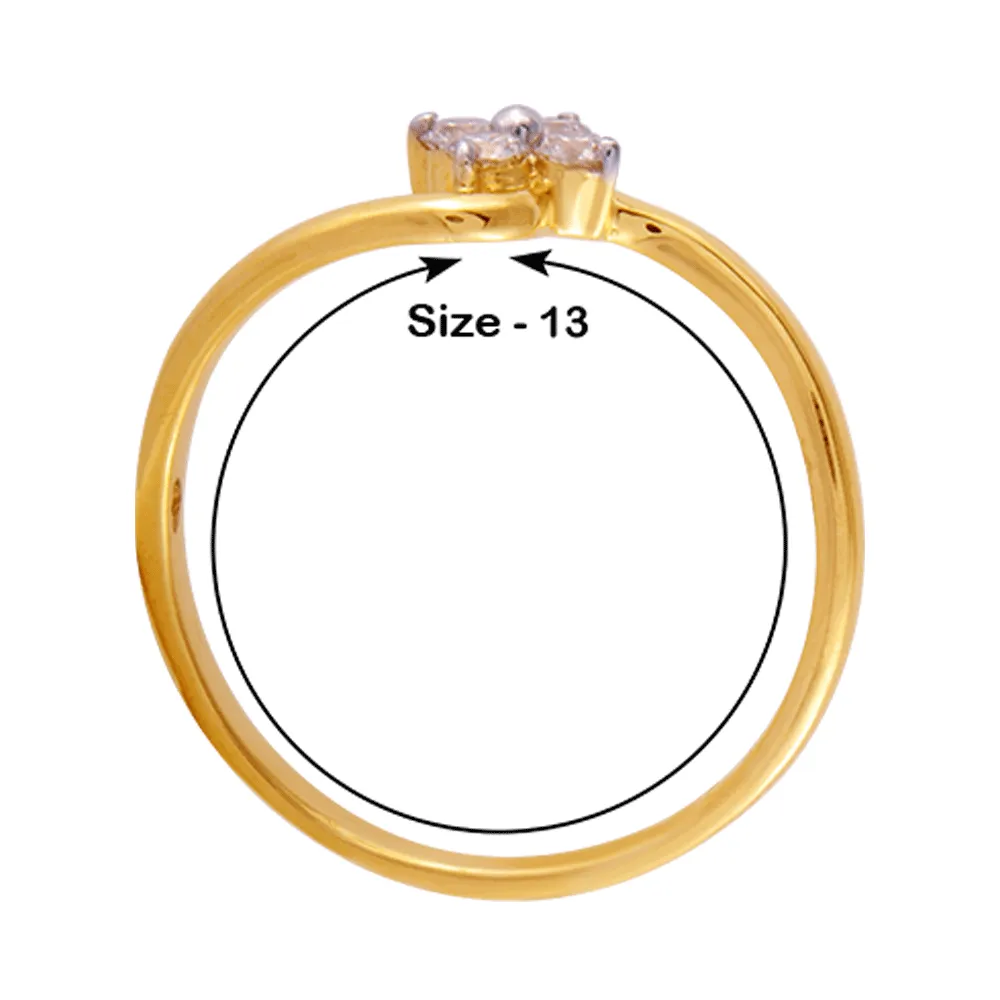 18KT (750) Yellow Gold And Diamond Ring For Women