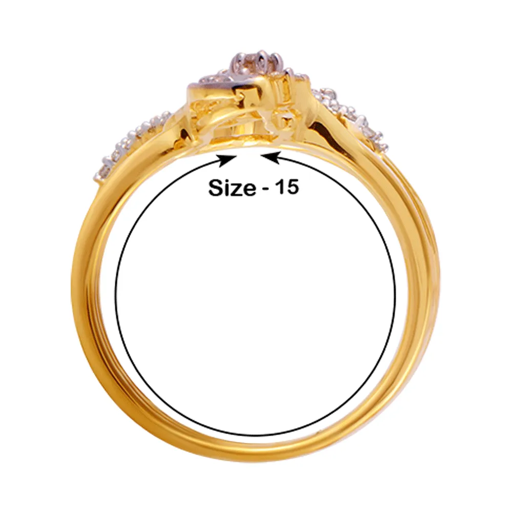18KT (750) Yellow Gold And Diamond Ring For Women