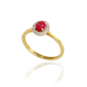 18KT (750) Yellow Gold And Diamond Ring For Women