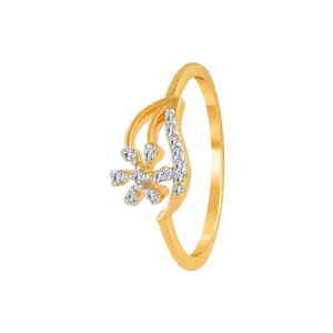 18KT (750) Yellow Gold And Diamond Ring For Women