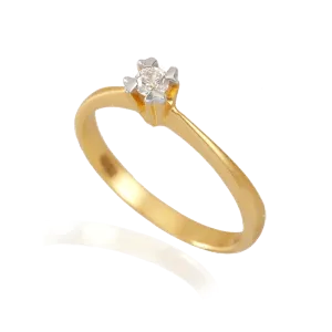 18KT (750) Yellow Gold And Diamond Ring For Women