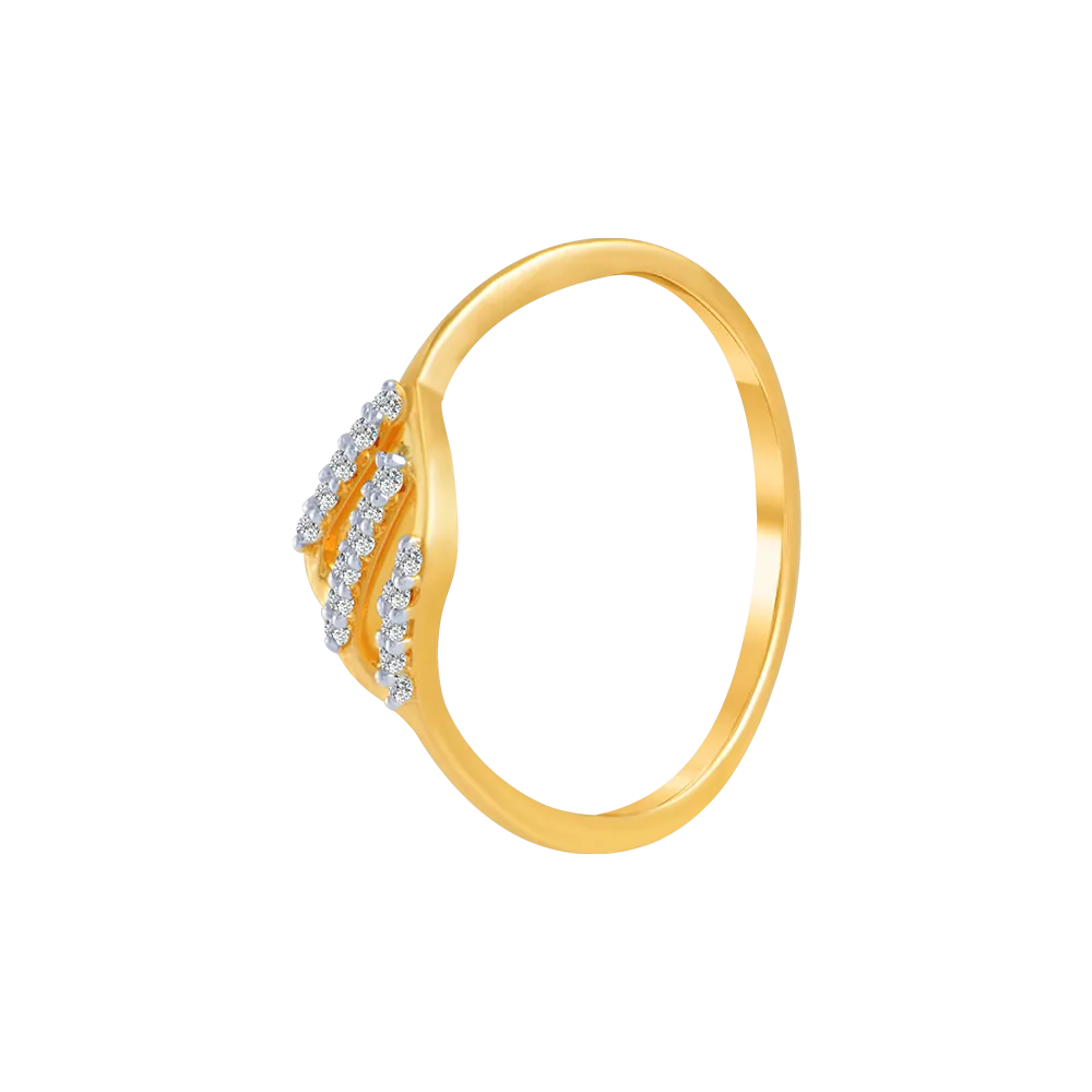 18KT (750) Yellow Gold And Diamond Ring For Women
