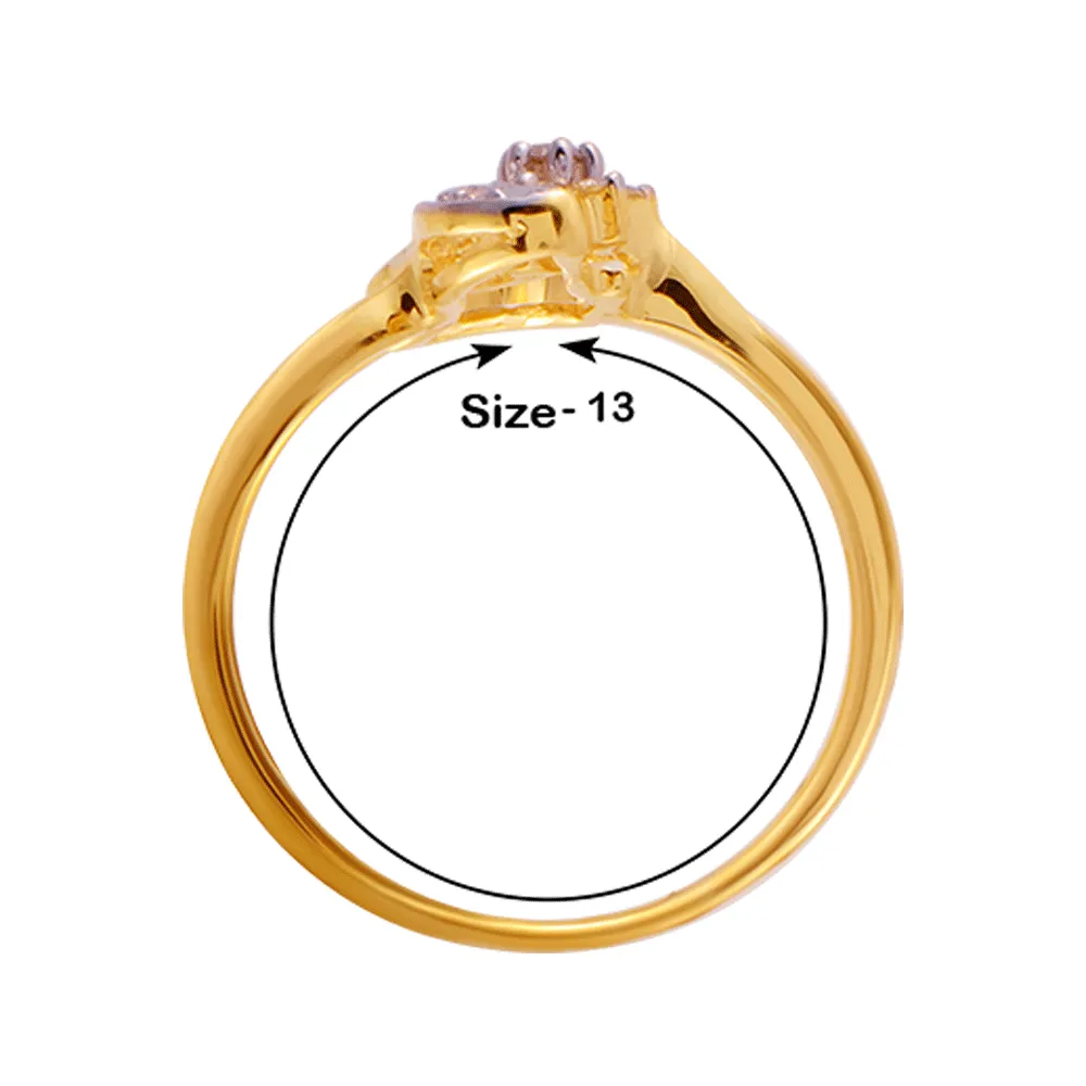 18KT (750) Yellow Gold And Diamond Ring For Women
