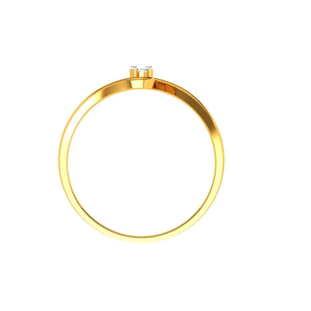 18KT (750) Yellow Gold Diamond Ring For Woman