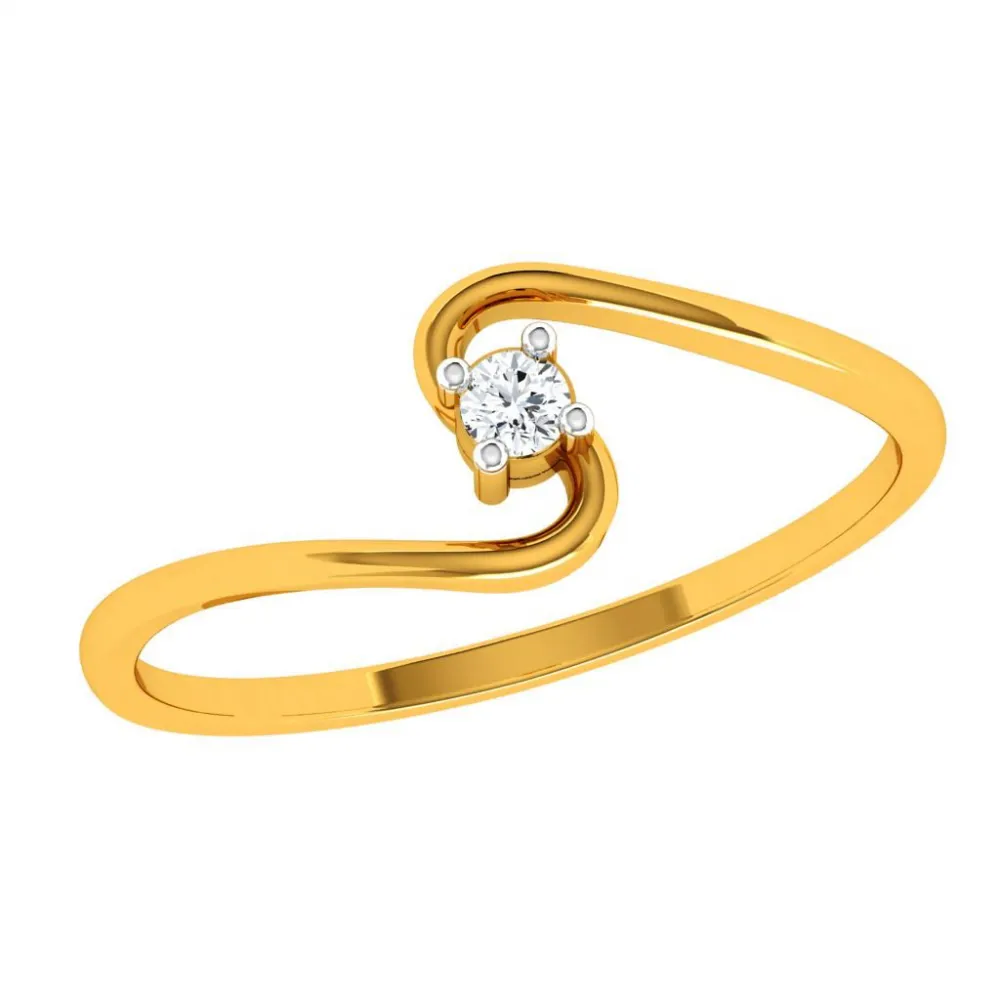 18KT (750) Yellow Gold Diamond Ring For Woman