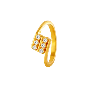 22KT Yellow Gold And American Diamond Ring For Women