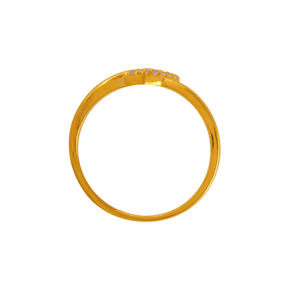 22KT Yellow Gold And American Diamond Ring For Women