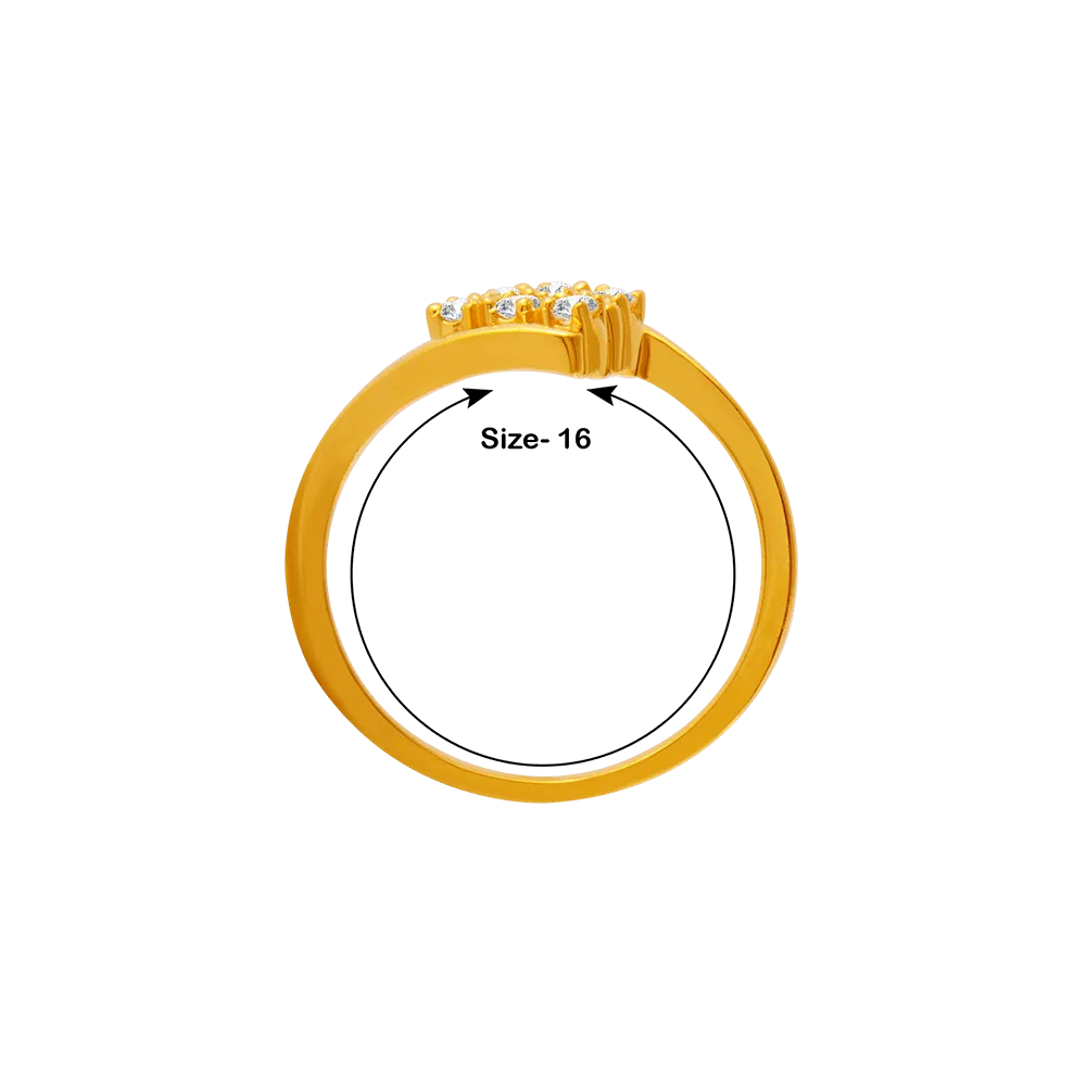 22KT Yellow Gold And American Diamond Ring For Women